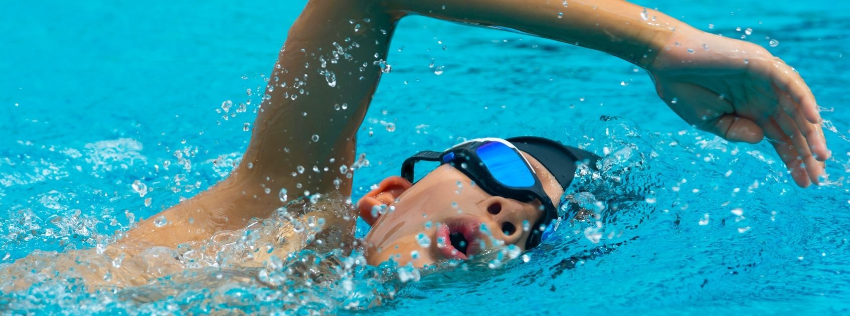 young athletes swimming
