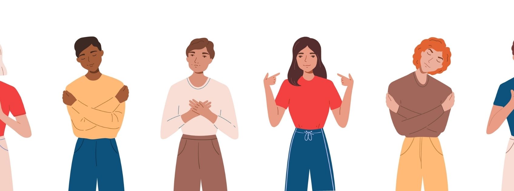 people practising self-esteem