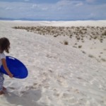 Daisy tobogganing White Sands
