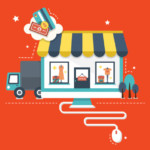 flat design illustraton concept of online shop