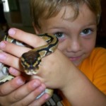 kids with snake