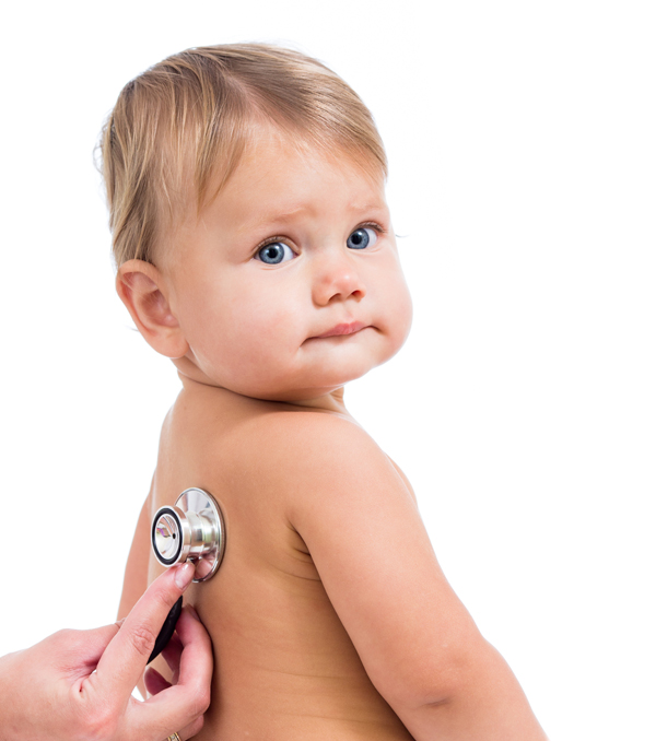 doctor inspecting a sick child