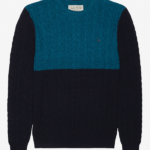 JACK WILLS_MARLOW CABLE CREW NECK JUMPER_NAVY BLOCK M_$880