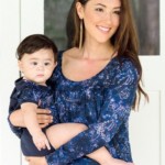 printed-short-sleeve-baby-onesie-in-dark-blue-denim-print-with-matching-mom-maternity-nursing-top-1