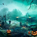 Pumpkins,In,Graveyard,In,The,Spooky,Night,-,Halloween,Backdrop