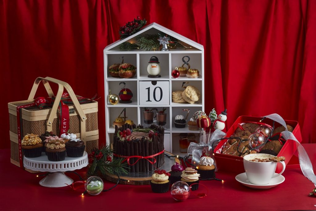 Christmas Afternoon tea with desserts and snowmen