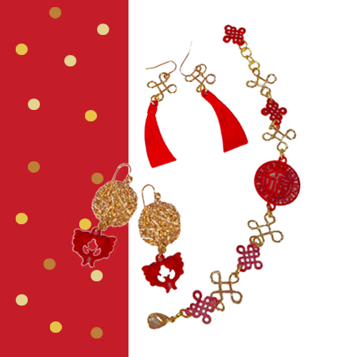 Wishful know bracelet and earrings $480, GOD, Red hot stylish items