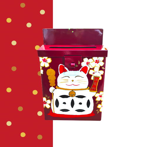 Lucky cat mailbox #660, Qraftie, red hot stylish items