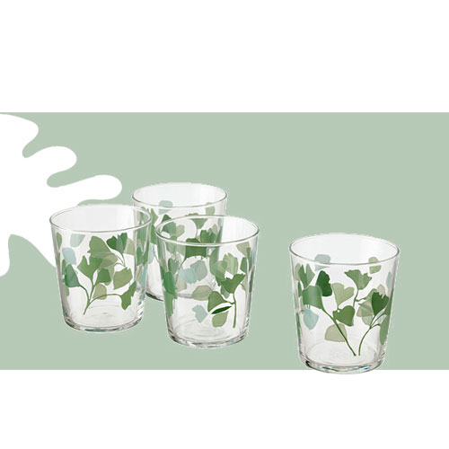 leaf patterned glasses