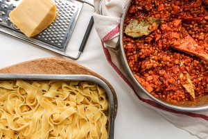 plant based foods - Lentil spaghetti bolognese for meatless monday