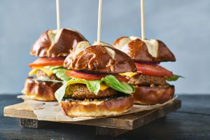 three burgers - plant based meat alternatives