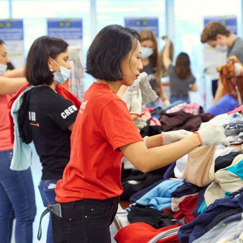 Woman participating in volunteer work in Hong Kong