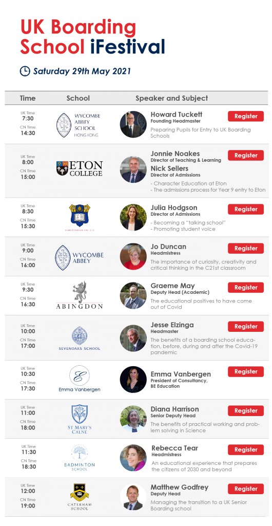 2nd Annual UK Boarding School iFestival 2021 schedule 