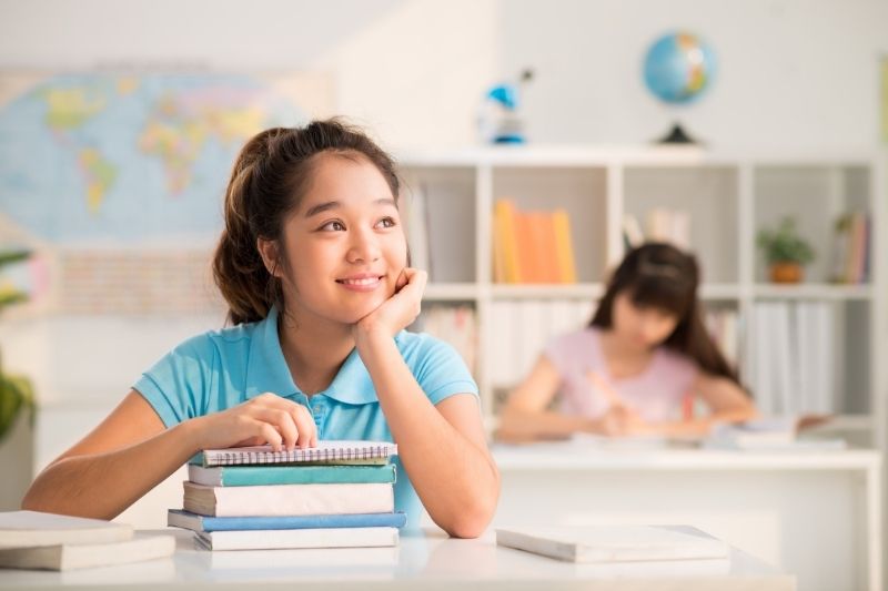 Student in classroom