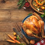 Christmas,Or,Thanksgiving,Turkey,On,Rustic,Wooden,Table