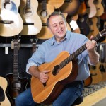 Musician,Male,Is,Choosing,Acoustic,Guitar,And,Playing,On,It