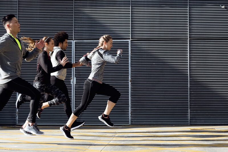 group of people running