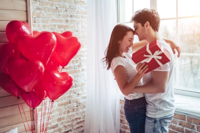 Couple celebrating Valentines Day