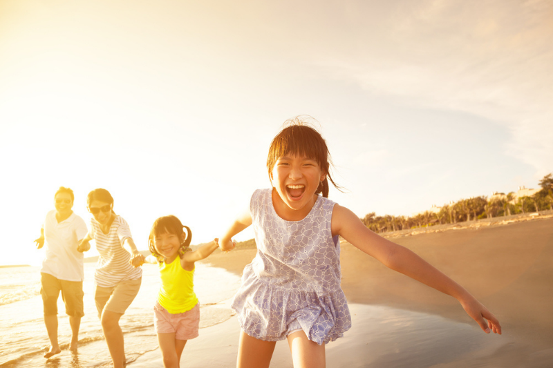 children playing in the sun