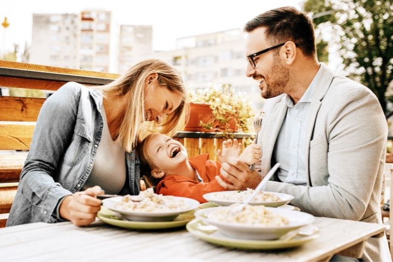 Family enjoying a brunch